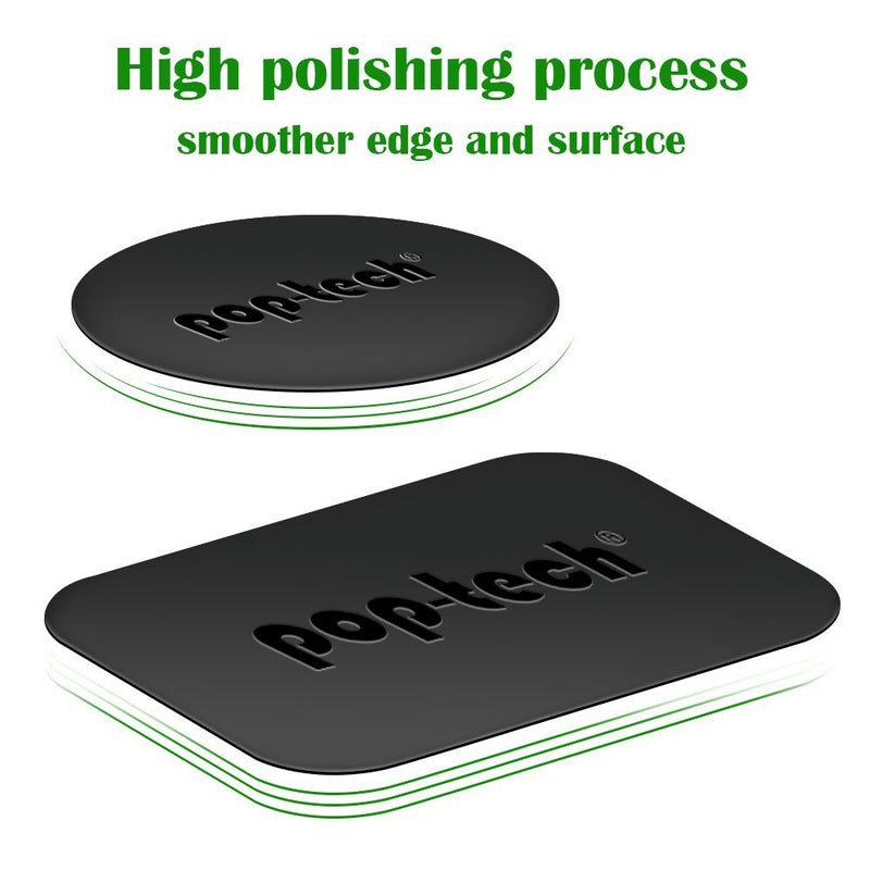 [Australia - AusPower] - Metal Plate for Phone Magnet, 10 Pack Replacement Magnet Disc Magic Mount Plate with Adhesive Backing for Magnetic Car Holder Cradle Stand (Dashboard/Vent/CD Slot/Windshield)- Rectangle & Round Black 