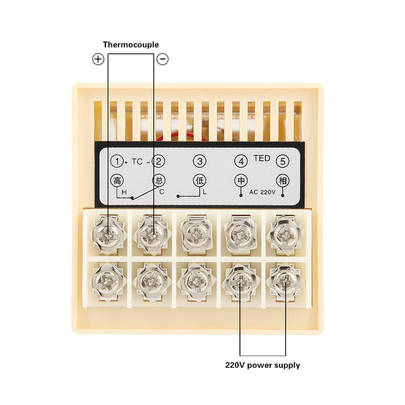 [Australia - AusPower] - 0-400℃ 220V AC K Type Temperature Controller TED-2001 Pointer Thermostat 