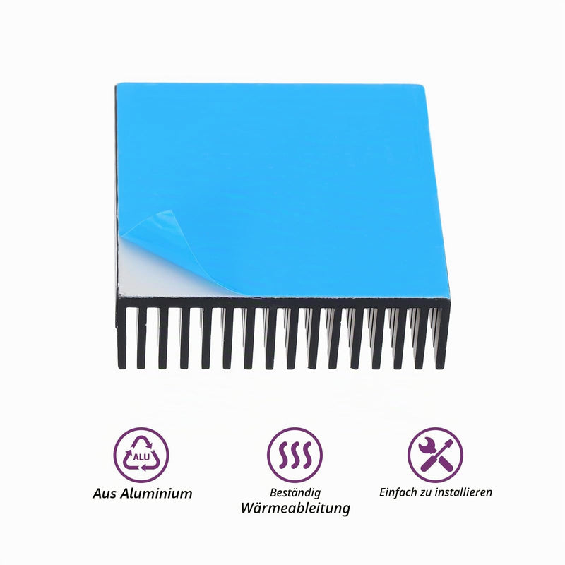 QUARKZMAN 1 Piece 50 x 50 x 15 mm Heatsink Aluminum Radiator Heatsink Cooling with Thermal Blue Sticker for Chip CPU Transistor FET IC Amplifier Black
