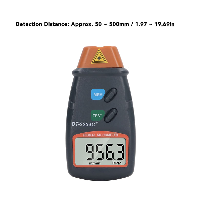 [Australia - AusPower] - Digital Tachometer, Photo Laser Non-Contact Tachometer, Lathe Speed Measuring Tool with Data Logging, Holds Max Min AVG 
