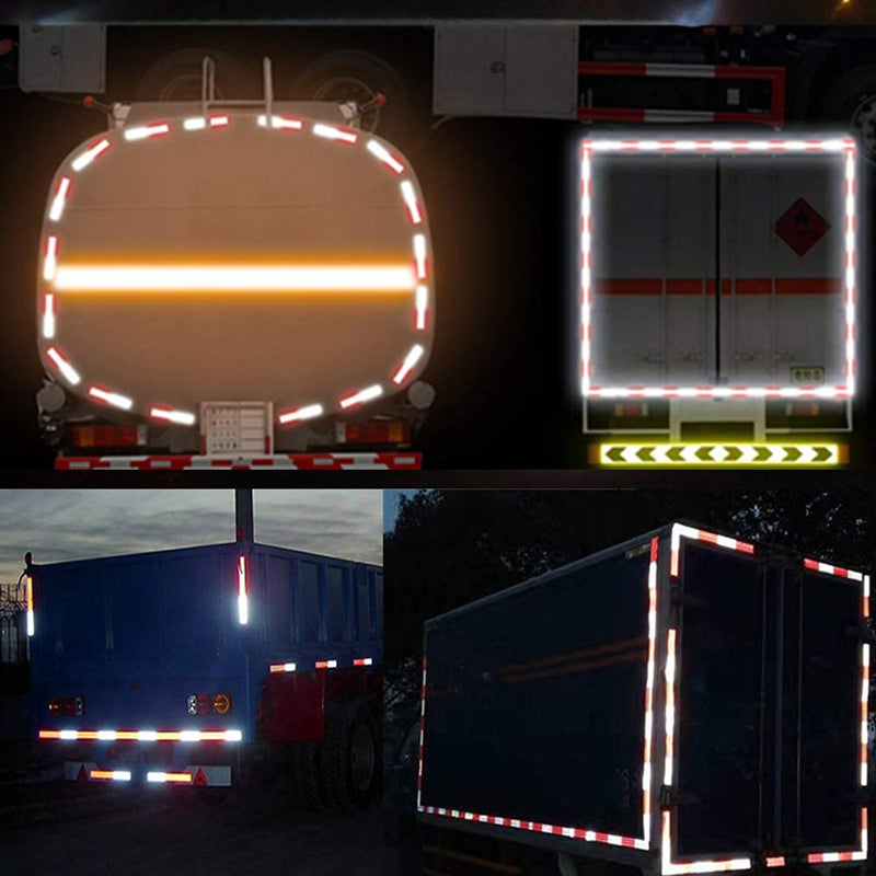 [Australia - AusPower] - WAENLIR 2 inch x 30 Feet Reflective Safety Tape DOT-C2 Waterproof Red and White Adhesive Conspicuity Tape for Trailer, Outdoor, Cars, Trucks 