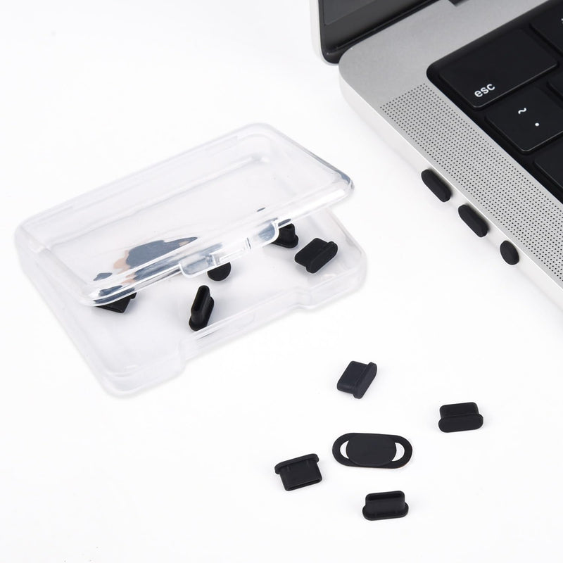 [Australia - AusPower] - 10PCS Dust Cover Port Plugs for MacBook Air 13" M2 M1 /MacBook Air 15.3" /MacBook Pro 13" M2 M1 /MacBook Pro 14" 16" M3 M2 M1, Dust Plug for USB C Thunderbolt,3.5mm Headphone & 2PCS Webcam Cover Slide 