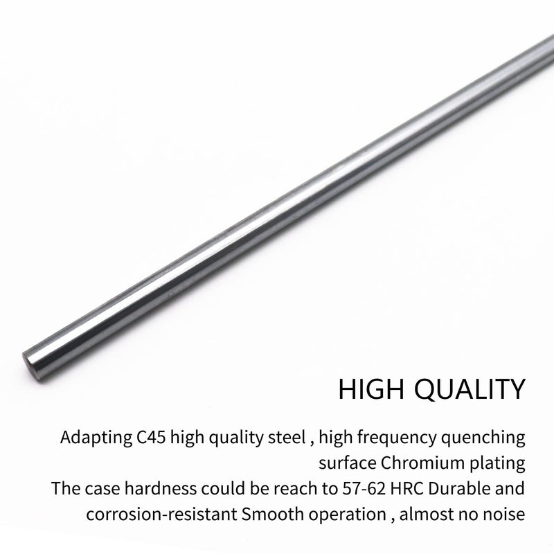 [Australia - AusPower] - 4PCS 8mmx 400mm (0.32" x 15.75") Case Hardened Chrome Plated Linear Motion Rods Linear Rail Rod Shaft for 3D Printer, DIY, CNC - Metric h8 Tolerance Type4(4pcs rods) 