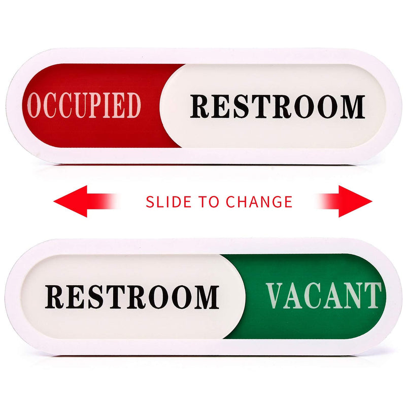 [Australia - AusPower] - Vacant Occupied Sign for Home Office Hotles Hospital Restroom,Slider Door sign (Tells Whether Room Vacant or Occupied), 6.69'' x 1.96'' White 