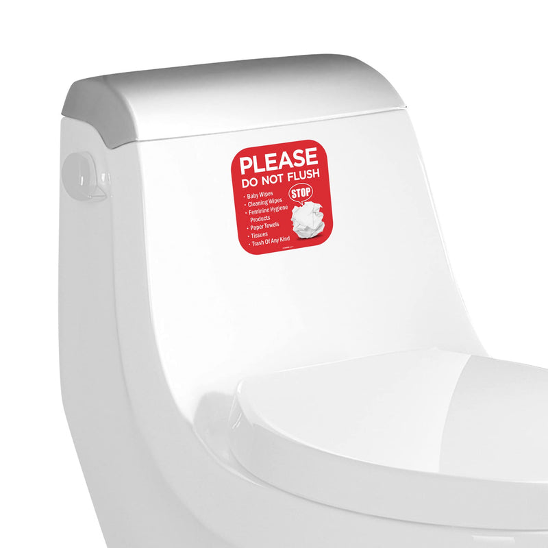 [Australia - AusPower] - Please Do Not Flush Sign 5 Pack 6"x 6" Please Do Not Flush Anything Except Toilet Paper Sign Self Adhesive Decal 