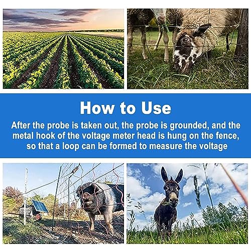 [Australia - AusPower] - 12KV Electric Fence Voltage Tester,2000 to 12000V 8 Neon Indicator Lights Electrical Fence Fault Finder Locator Checker Fence Voltmeter Troubleshooter 