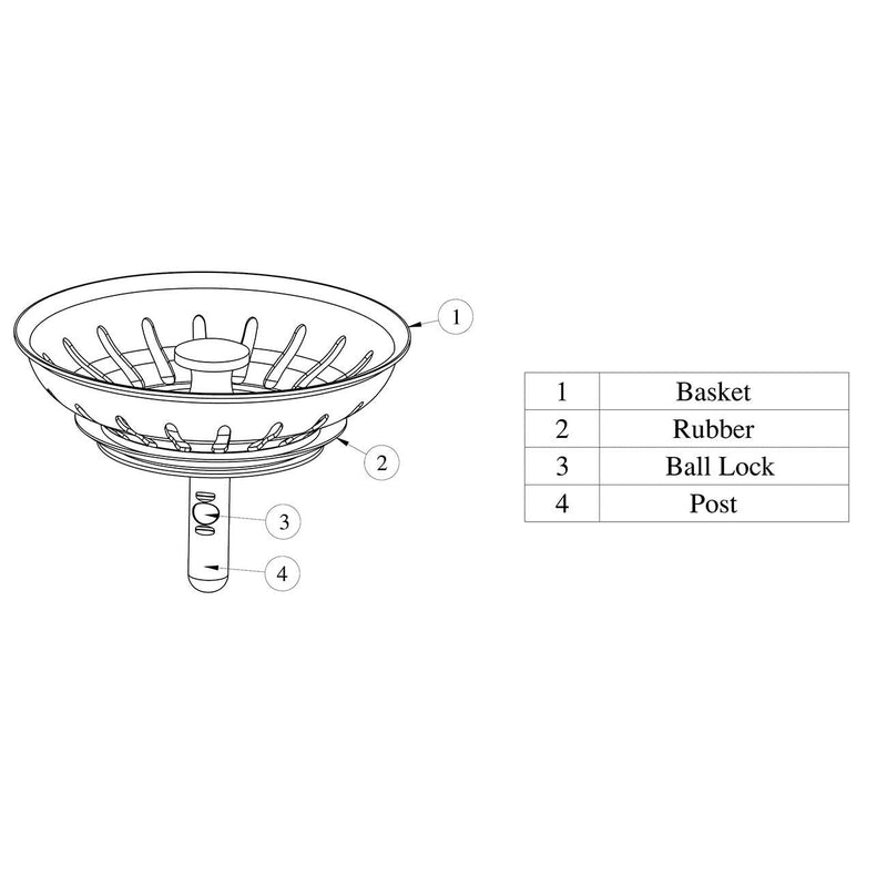 KANARY Kitchen Sink Basket Strainer Replacement for Standard Drains (3-1/2 Inch) Stainless Steel Body with Rubber Stopper (Pack of 2, Stianless Steel) Pack of 2