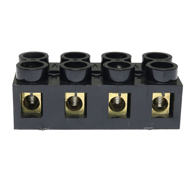 [Australia - AusPower] - 500V 60A 4 Position Double Row Screw Terminal Block Dual Row Electrical Barrier Terminal Strip Block, Black 60A 4P 