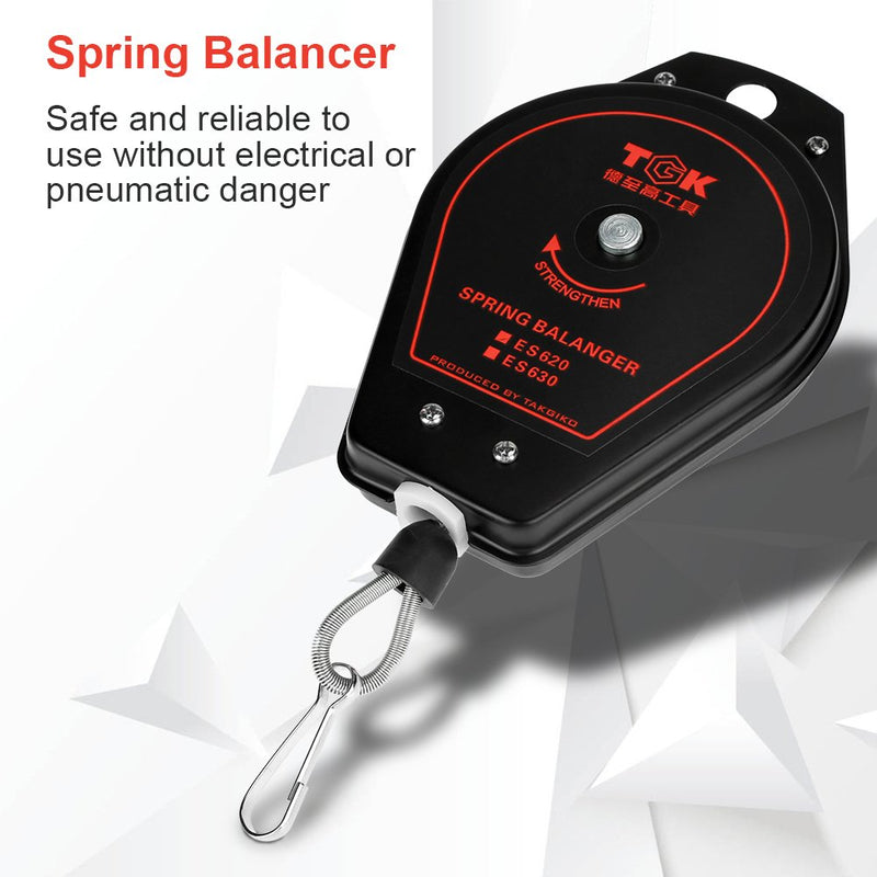 [Australia - AusPower] - ES620 Retractable Spring Pulley 0.6-2.0 kg Retractable Tool Holder Mounting Holder Hanging Black 