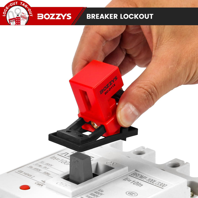 [Australia - AusPower] - Electrical Circuit Breaker Lockout Device with Insulated Loto pad Locks(Nylon Shackle) for 120/277 Volt Single Pole Clamp-on Breaker Lock Out Tag Out,OSHA Compliant BD-D11X-KIT with locks 