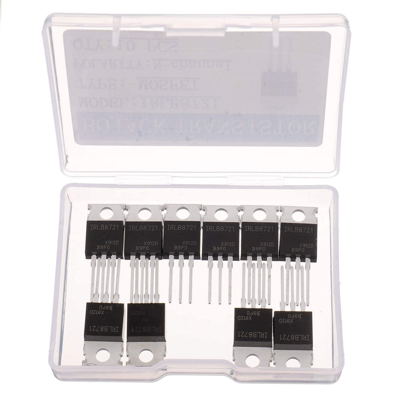 BOJACK IRLB8721 MOSFET Transistors IRLB8721PBF 30V 62A N-Channel Power MOSFET TO-220 (Pack of 10)