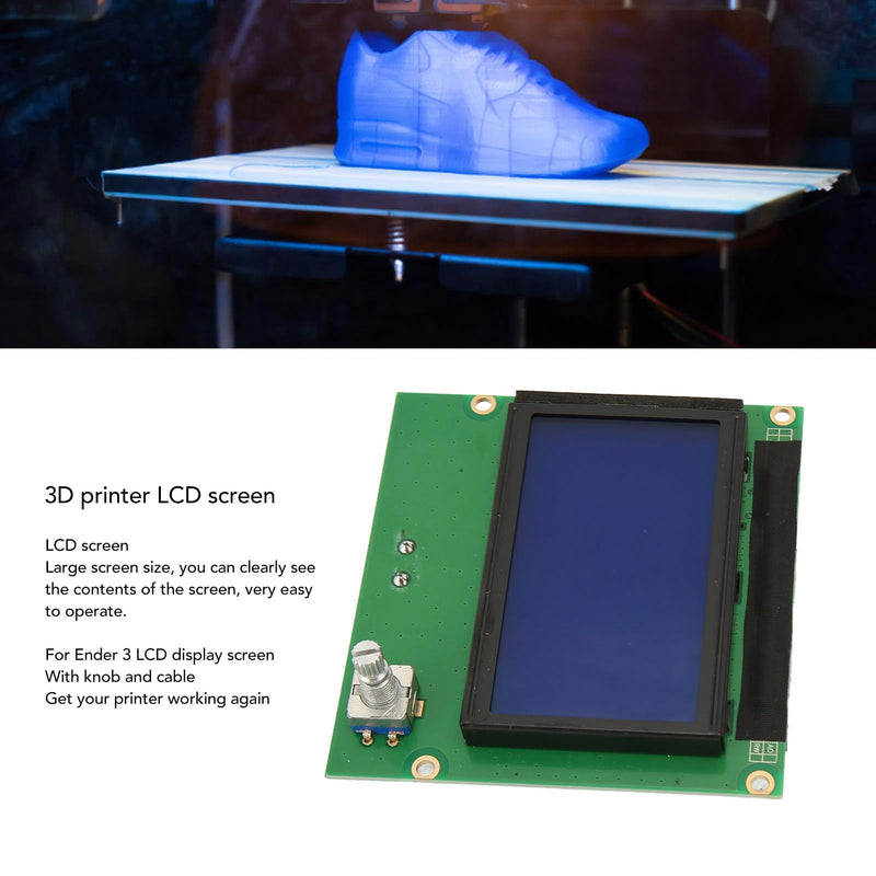 [Australia - AusPower] - 3D Printer Parts LCD Display Screen Board with Knobs and Ribbon Cable for Ender 3 , for Ender 3 PRO 3D Printer Screen, Large Size LCD Control Module 