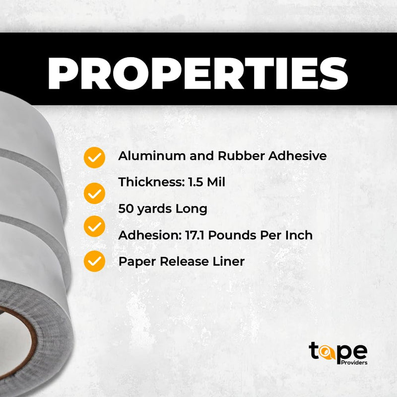 WOD Aluminum Foil Tape - 2.5 inch x 50 yds. Heat Shield Reflective Sealant Tape - Ideal for HVAC, Duct, Pipe, and Metal Insulation and Repair. Low and High Temperature Resistant AFTR28 1 Roll