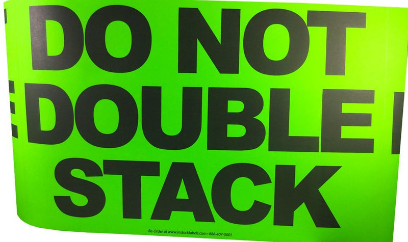 Do Not Double Stack Labels Fluorescent Green Pallet Protection 7 x 11 Inch Rectangles 250 Adhesive Stickers Fluorescent Green, Black