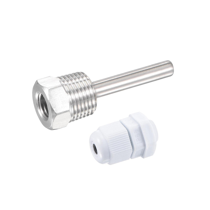 [Australia - AusPower] - uxcell 8mm Dia G1/2 Thermowell Weldless Stainless Steel 201 50mm Length for Beer Fermenter 