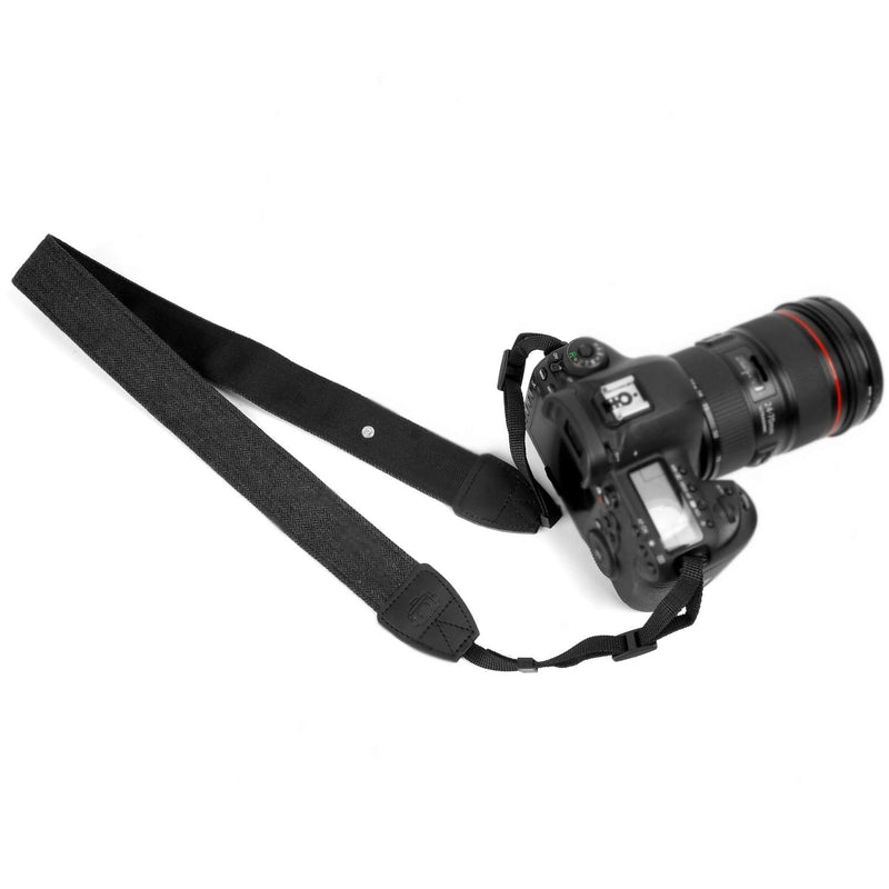 [Australia - AusPower] - WANBY Camera Strap Black Canvas Neck Shoulder Strap with Quick Release Buckles for DSLR SLR 