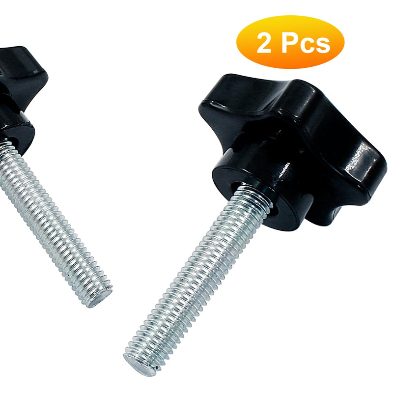 [Australia - AusPower] - 2 Pcs Star Hand Knob Tightening Screw M8x40mm Clamping Knob Screw Knob Handle for Umbrella Base Replacement(Black) M8*40(Star) 