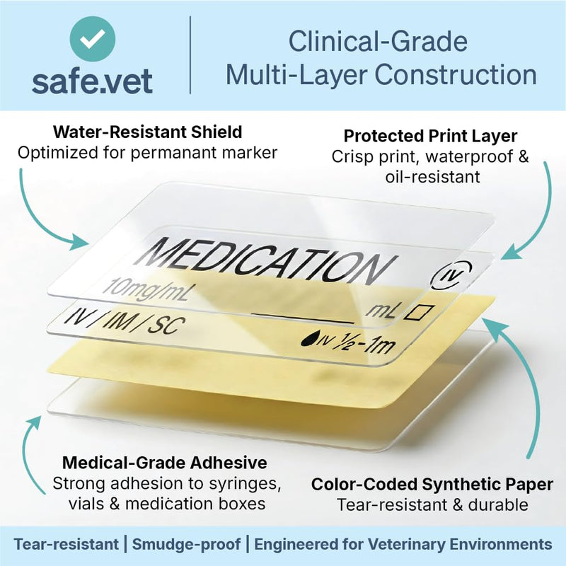 Veterinary Smart Syringe Labels for Emergency & ICU – Clinical-Grade Color-Coded Roll of 500 | Veterinary Medication Safety Labels for Vet Clinics, Hospitals, ICU & Inpatient Care (Pantoprazole) Pantoprazole