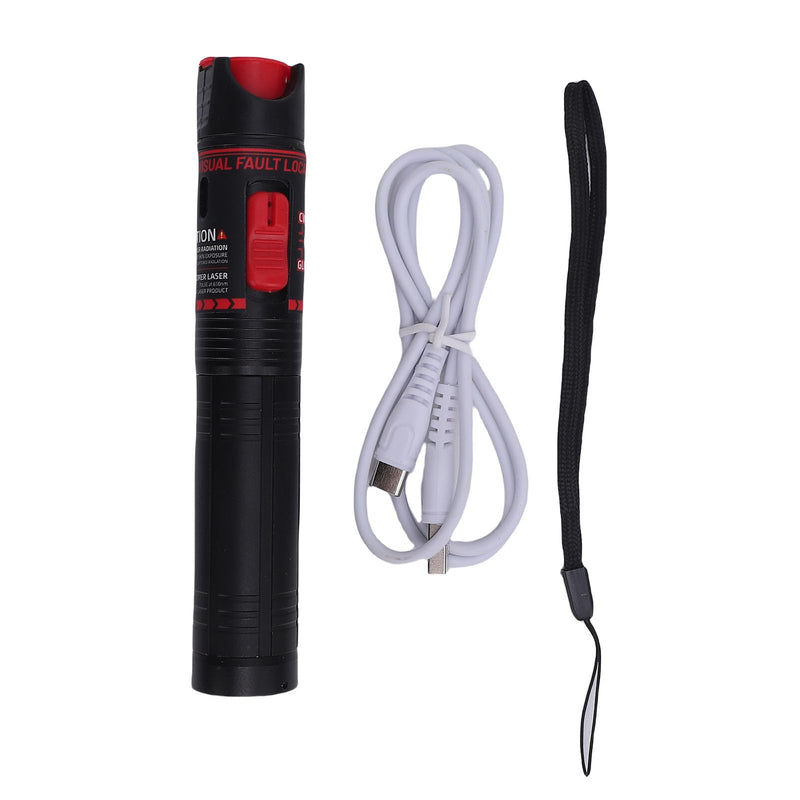 [Australia - AusPower] - Fiber Optic Visual Fault Locator 15KM Universal Connector Rechargeable Light Pen VFL Tester Portable Design for Maintenance and Circuits 