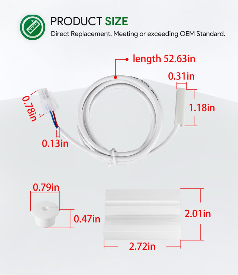 [Australia - AusPower] - 3851210025 Replacement for Dometic Thermistor Kit, RV Refrigerator Thermostat Sensor for RM Series W 2 Wire Thermistor RM1350 2351 2354 2410 2620 2652 2852 2862 3807, 38510590422 