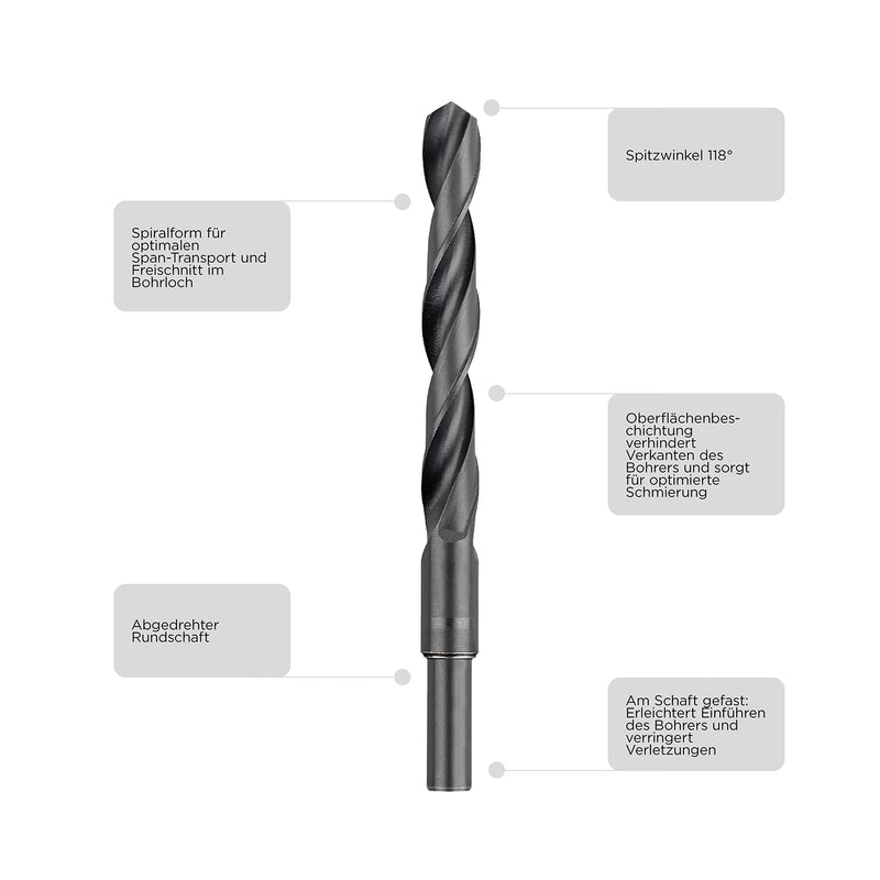 KWB HSS spiral drill bits, Extra-Smooth shaft 159–120 HSS roll-rolled reduced shaft 12 mm