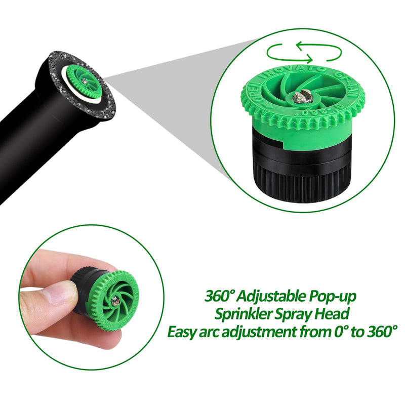 [Australia - AusPower] - 10 Pieces Variable Arc Nozzle, Sprinkler Heads Replacement Compatible With Pop Up Sprinklers Adjustable 0° - 360° Full Circle Pattern Spray Nozzle for Garden Lawn Irrigation (4AN) Arc Nozzle-4VAN 