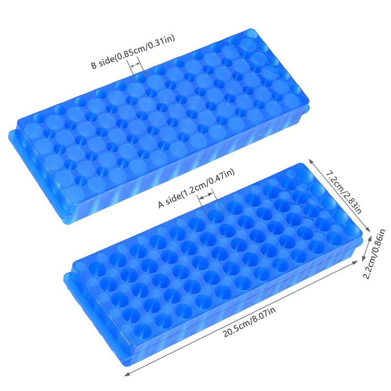 [Australia - AusPower] - 1Pcs Tube Rack,Microcentrifuge Tube Rack, Double-Sided Plate Centrifugal Pipe Rack, for 0.5ml-2ml Centrifugal Pipe, 60 Holes (Blue) Blue 
