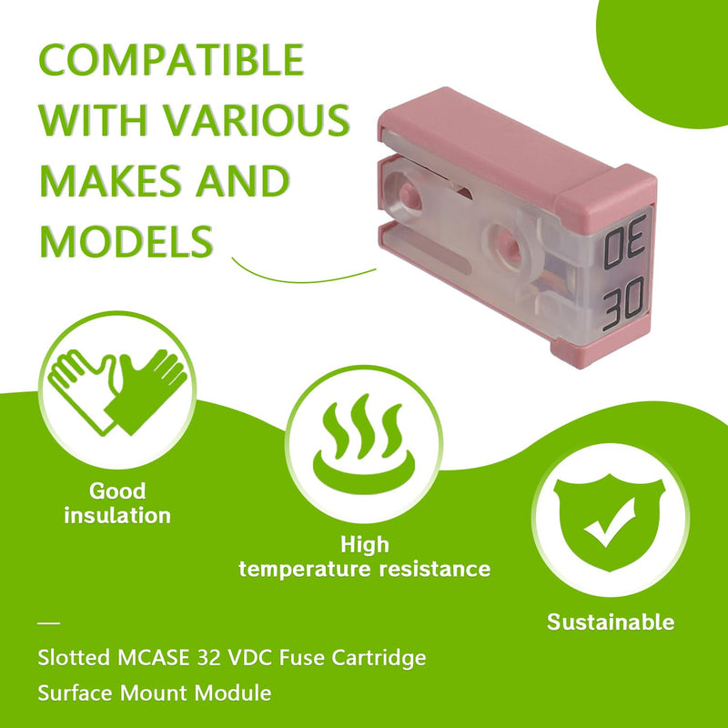 [Australia - AusPower] - 30A 32V Mini Slotted Automotive MCASE Shaped Cartridge Fuse Kit(pack of 6pcs,30A) 30A 
