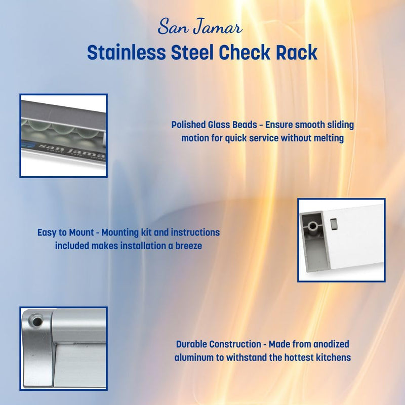 [Australia - AusPower] - San Jamar Check Rack with Mounting Screw Pack for Kitchens and Restaurants, Stainless Steel, 18 Inches, Silver 