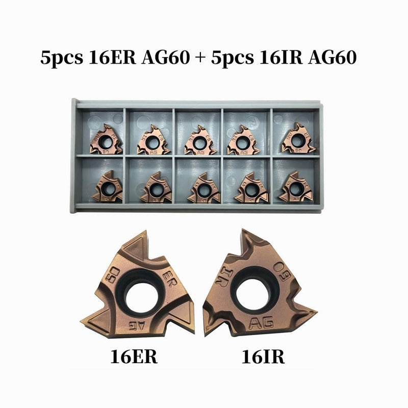 [Australia - AusPower] - Lather Threading Tool Bit Set External Internal Threading Boring Bars Turning Tool Holders with 11IR AG60 16ER 16IR AG60 Carbide Threading Inserts (2pcs 5/8 Holders + 16ER IR AG60) 2pcs 5/8 Holders + 16ER IR AG60 