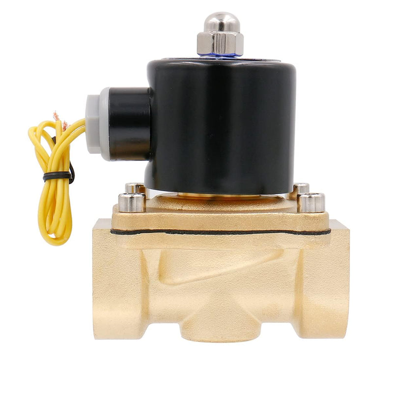 [Australia - AusPower] - Baomain 1 inch DC 12V Brass Electric Solenoid Valve Water Air NC Valve 2W-250-25 