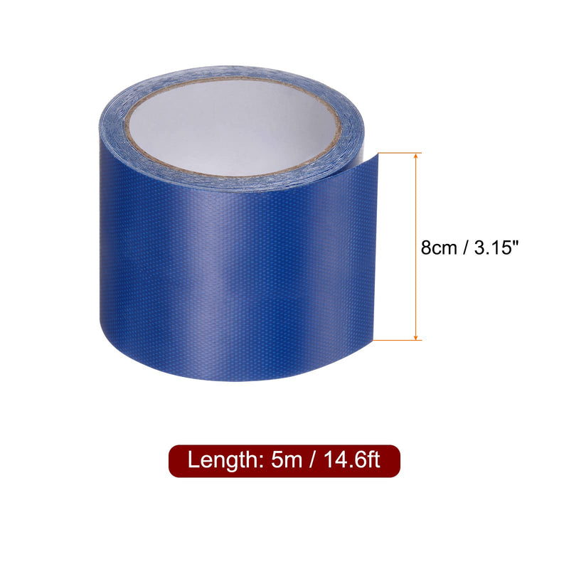 HARFINGTON Tarpaulin Repair Tape, 3.15" x14.6ft Universal Waterproof Awning Cloth Repair Tape for Crafts Home Improvement Outdoor Tent, Blue