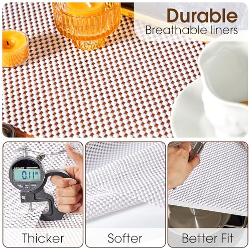 Shelf Liner for Kitchen Cabinets and Drawers, White, 18" x 120" 18"W x 120"L