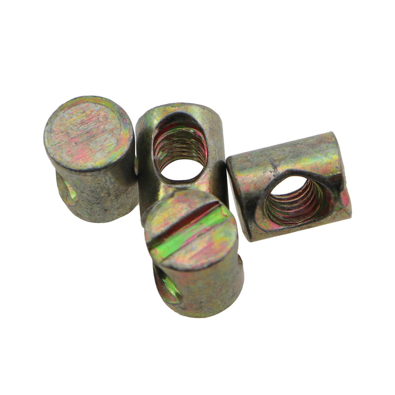 [Australia - AusPower] - 30PCS Monogrammed Cross Hole Threaded Barrel Nuts 10x12.5mm Zinc Plated Slotted Furniture Pins Hammered Nuts for Mini Beds Chairs Hardware Connectors Wood Kitchen Countertops 