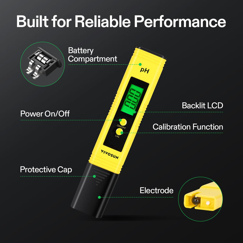 [Australia - AusPower] - VIVOSUN Digital pH Meter and Digital Thermometer and Hygrometer with 3 Remote Sensors, Indoor Outdoor Temperature and Humidity Monitor 