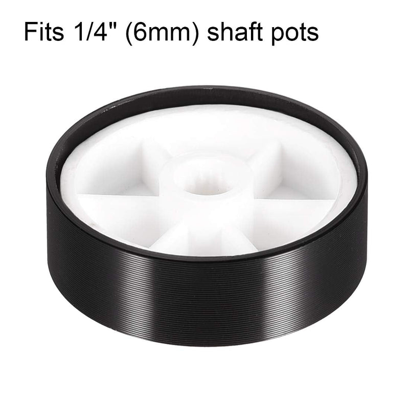 [Australia - AusPower] - sourcing map 2 x Aluminium Volume Control Potentiometer Knurled Shaft Smooth Surface Rotary Knob 30 mm x 10 mm Black 
