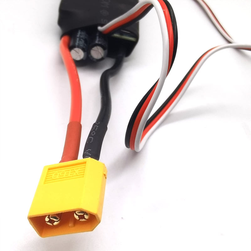 Flycolor 60A ESC 3-6S Electric Speed Controller 5v /6V/7.4V 5A BEC with XT60 & 3.5mm Bullet Plugs for RC Drone Airplane Brushless Motors 60A/BEC 5A