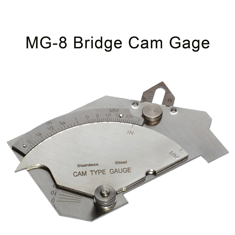 [Australia - AusPower] - Set of 3 Gauge Kit, HI-LO Stainless Steel Welding Gauge + V-WAC Biting Edge Weld Gage + MG-8 Bridge Cam Gage, Weld Gauge Inspection Kit Welding Measuring Tools 