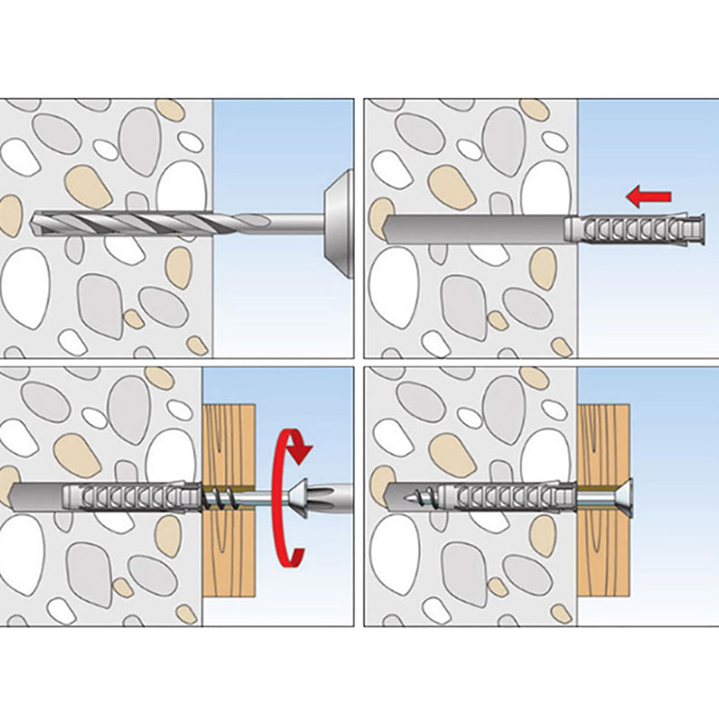 [Australia - AusPower] - Plastic Expansion Bolt RLECS 12PCS 50mm / 2inch Gray ABS Plastic Expansion Pipe Wall Anchors for Concrete Wall or Brick Wall Installation 