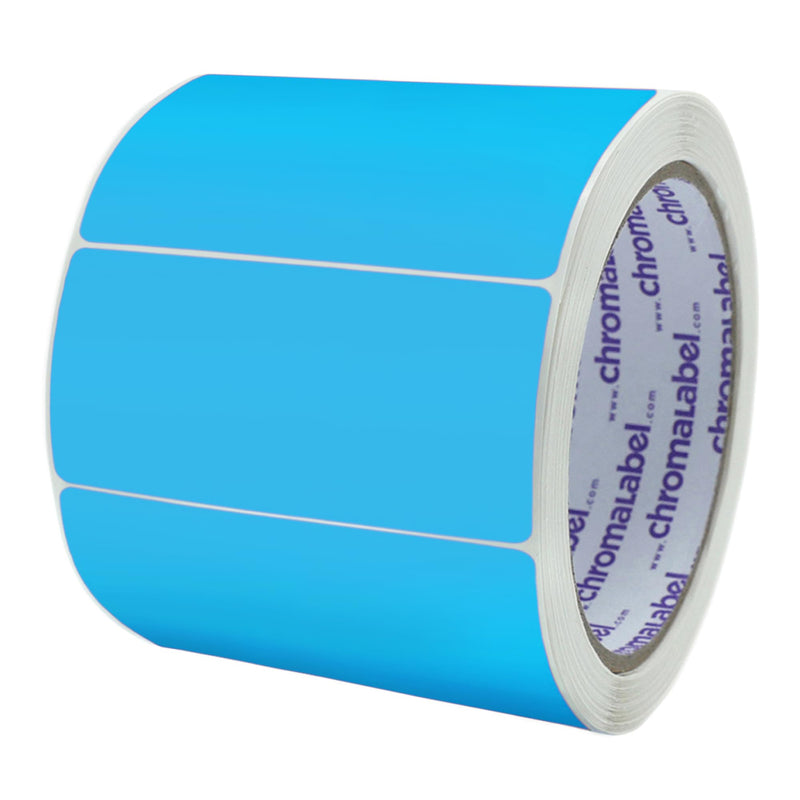ChromaLabel 2 x 4 inch Permanent Color Code Rectangle Labels, 250 Stickers per Roll, Light Blue