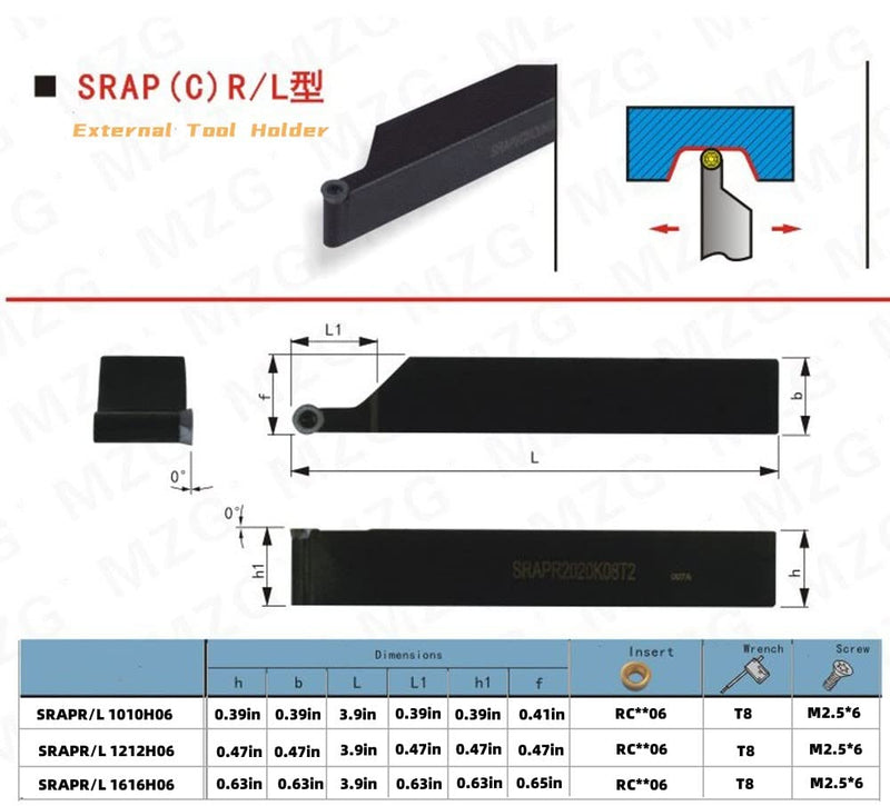 [Australia - AusPower] - 1/2" SRACR1212 H06+10Pc R3 inserts Lathe Turning Holders 90 degrees Lathe Turning & Profiling Tool Holder for Round Carbide Inserts RCMT0602MO Right hand (SRACR 1212 H06 + R3 Gray) 1/2 SRACR 1212 holder+R3 inserts 