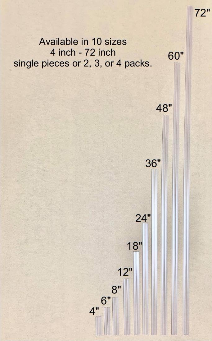 [Australia - AusPower] - DistinctAndUnique Clear PVC Piano Style Living Hinge for 1/4" (6mm) Material: No Screws or Glue - DIY for Plexiglass, Acrylic, Glass & More (36 inch, 4 Pack) 