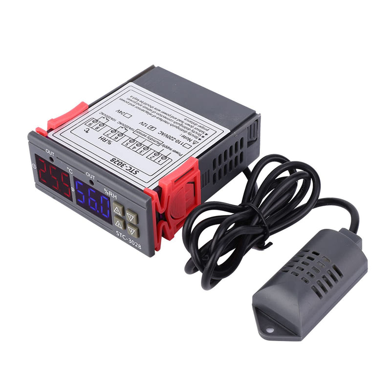 [Australia - AusPower] - STC-3028 Temperature Control Digital Display Temperature and Humidity Controller Meter with Integrated Sensor (12 V), #-01 