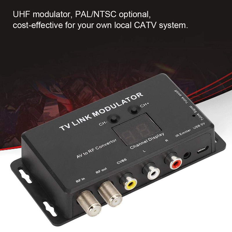 Professional TM70 UHF Modulator TV Link Modulator AV HF Converter IR Extender Adapter with USB Cable Receiving Cable for PC Laptop TV STB VHS VCR Camera DVD