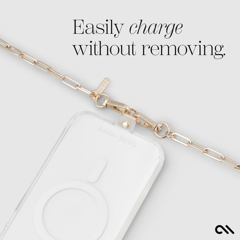 [Australia - AusPower] - Case-Mate Crossbody Phone Lanyard/Chain [Works with All Phones] Hands-Free Cell Phone Strap - Phone Charm - Neck Chain Holder for iPhone 15 Pro Max/ 14 Pro Max/ 13 Pro Max/ 12/ S24 - Gold 
