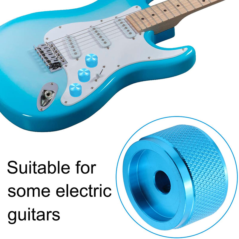 [Australia - AusPower] - Xiatiaosann 4 Pcs Aluminum Electronic Potentiometer Rotary Knobs for Volume Control Audio Electric Guitar Control Switch Knob 20mm x 15.5mm Blue 