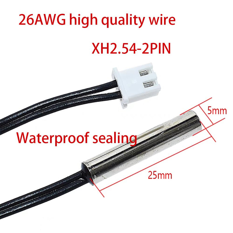 [Australia - AusPower] - 5PCS NTC 10k Thermistor Temperature Sensor Probe 3 Meter Waterproof Temp Sensor Probe, Stainless Steel 3950 NTC Temp Sensor Probe, Digital Temperature Transmitter Extension Cable 3 Meter(9.8ft) 