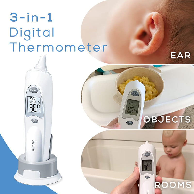 [Australia - AusPower] - Beurer Digital Ear Thermometer - Measures Body, Room & Object Thermometer for Babies, Toddlers & Adults, FT58 
