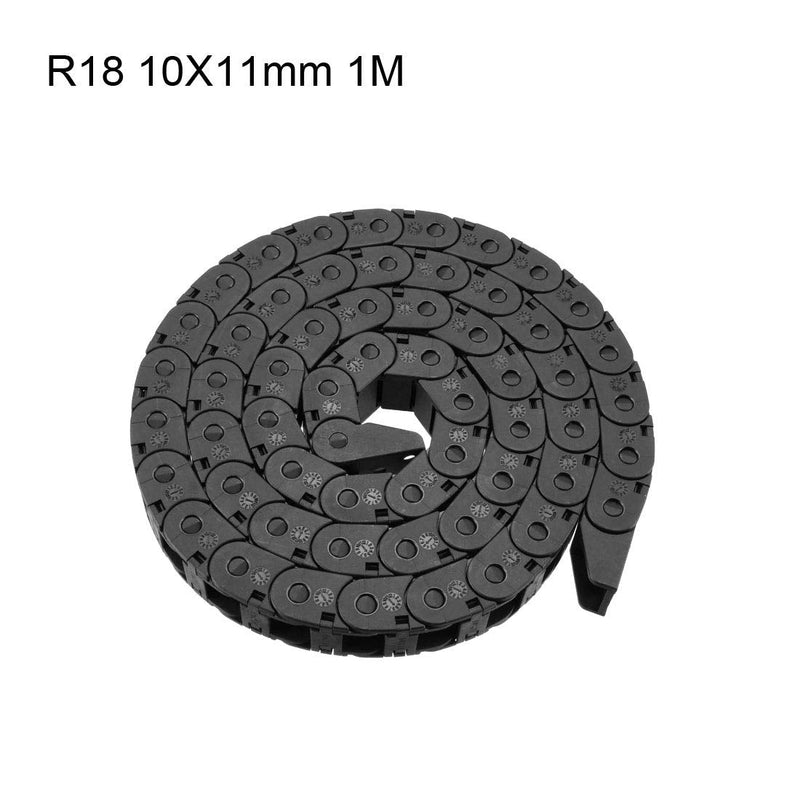 [Australia - AusPower] - uxcell Drag Chain Cable Carrier Open Type with End Connectors R18 10X11mm 1 Meter Plastic for Electrical CNC Router Machines 