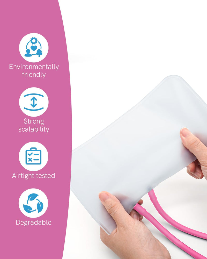 [Australia - AusPower] - FriCARE Pink Manual Blood Pressure Cuff for Nursing Students - Professional Sphygmomanometer for Doctor's Office - Durable Nylon Cuff for BP Monitoring, Carrying Case Included, Universal Adult Size Hot Pink 